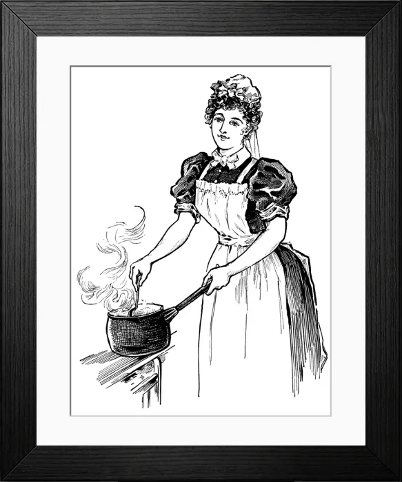 Framed Print : Cook Stirring Pan Framed Print : Cook Stirring Pan