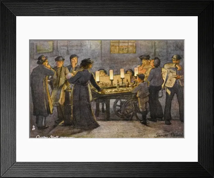 Framed Print : Social / Oyster Stall 1900 Framed Print : Social / Oyster Stall 1900