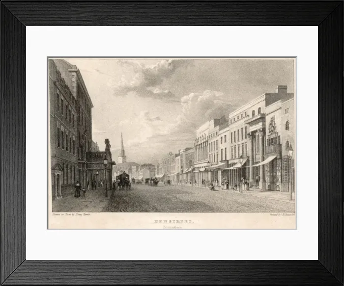 Framed Print : Birmingham / New St / 1840 Framed Print : Birmingham / New St / 1840