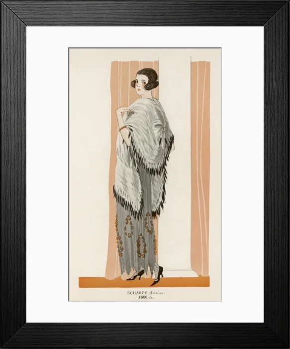 Framed Print : Ermine Shawl 1922 Framed Print : Ermine Shawl 1922