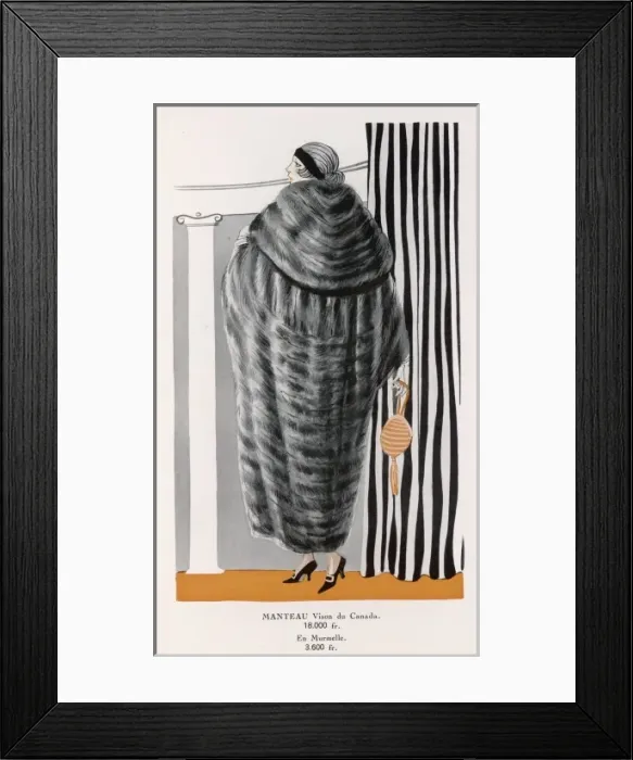 Framed Print : Mink Evening Mantle 1922 Framed Print : Mink Evening Mantle 1922