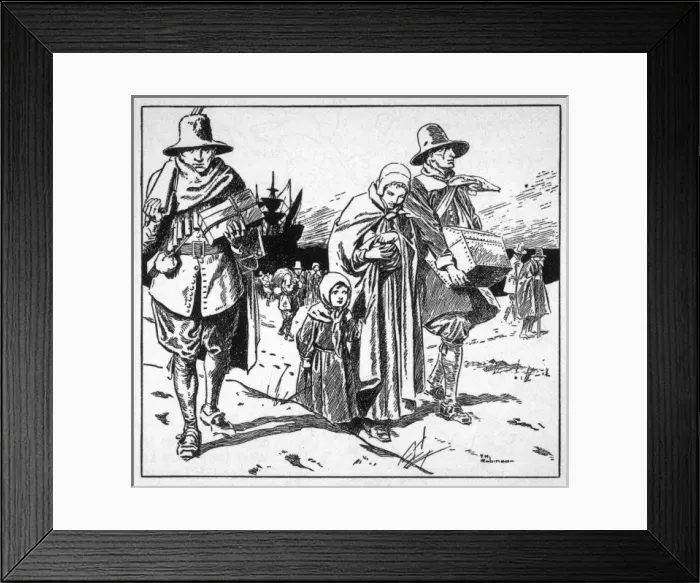 Framed Print : Mayflower Pilgrims Land Framed Print : Mayflower Pilgrims Land