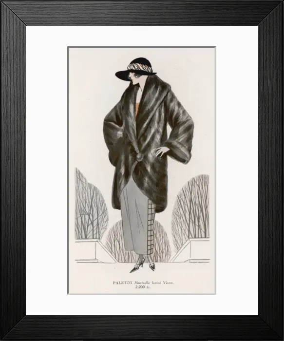 Framed Print : Mink Coat 1922 Framed Print : Mink Coat 1922
