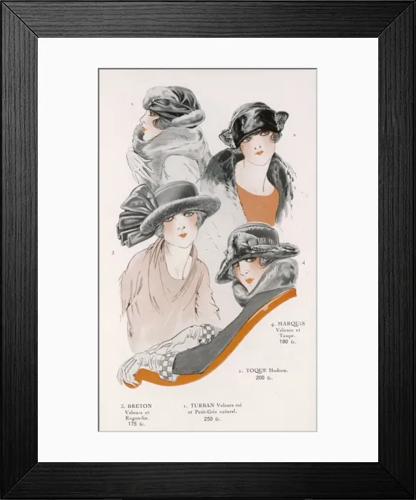 Framed Print : Fur Hats for 1922 Framed Print : Fur Hats for 1922