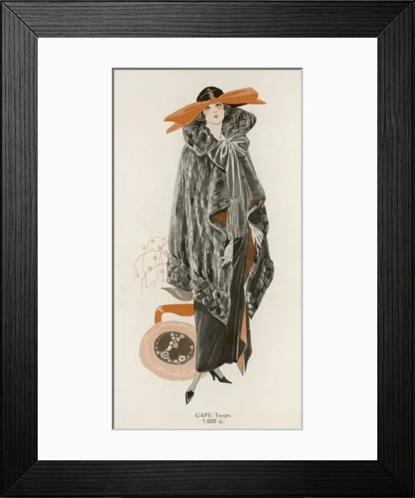 Framed Print : Mole Fur Cloak 1922 Framed Print : Mole Fur Cloak 1922