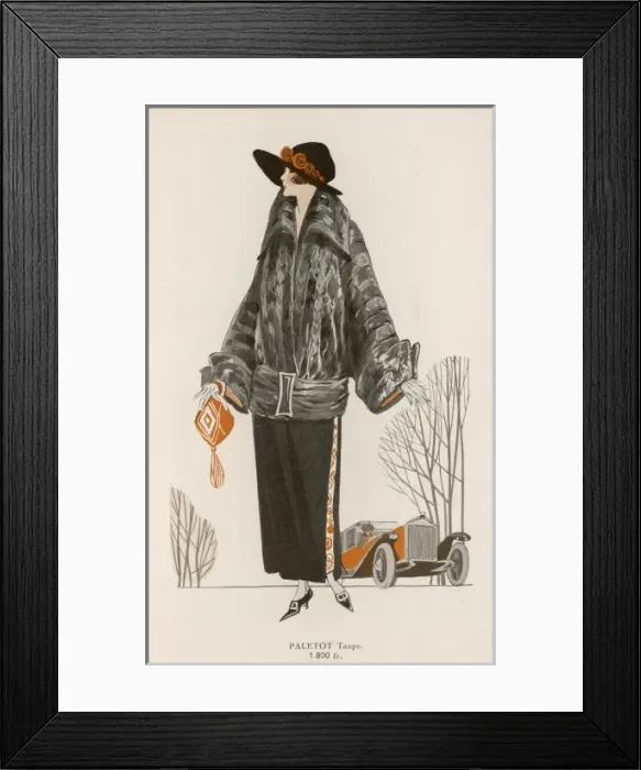Framed Print : Mole Fur Short Coat 1922 Framed Print : Mole Fur Short Coat 1922