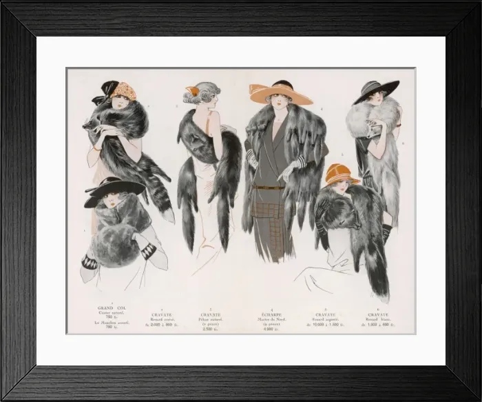 Framed Print : Fur Accessories 1922 Framed Print : Fur Accessories 1922