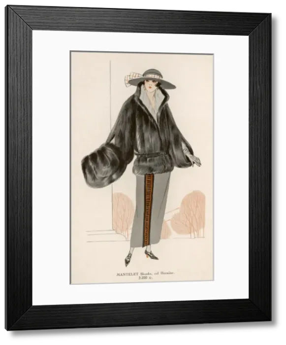 Framed Print : Skunk Mantlet 1922 Framed Print : Skunk Mantlet 1922
