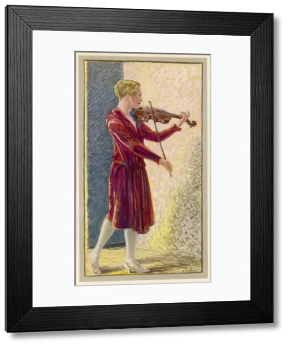 Framed Print : Woman with Violin 1930 Framed Print : Woman with Violin 1930