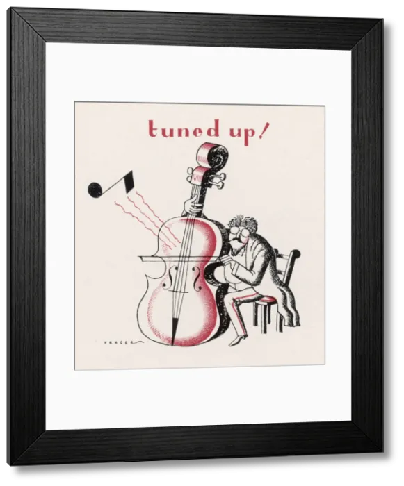 Framed Print : Cellist Tunes up 1931 Framed Print : Cellist Tunes up 1931