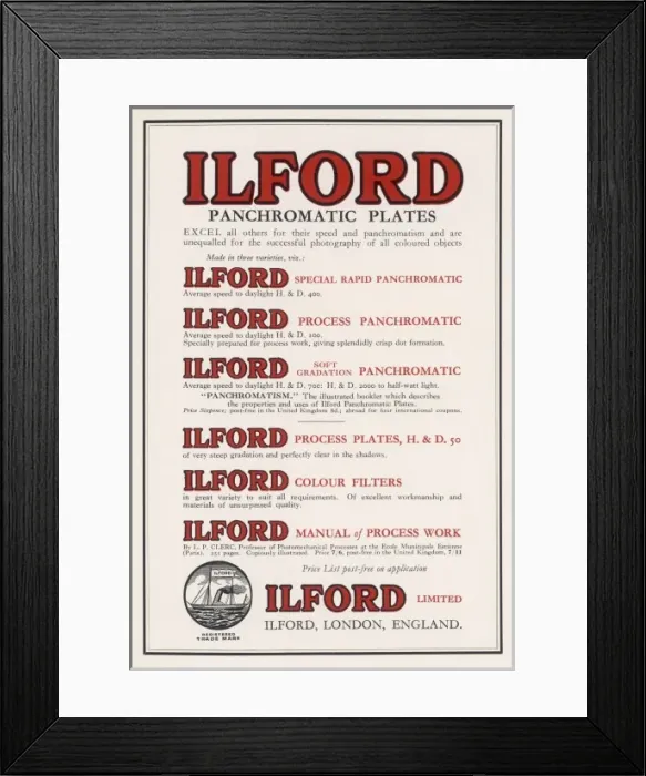 Framed Print : Ilford Photographic 1929 Framed Print : Ilford Photographic 1929