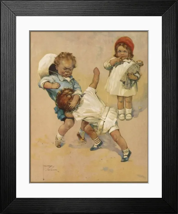 Framed Print : Boys Fighting 1929 Framed Print : Boys Fighting 1929