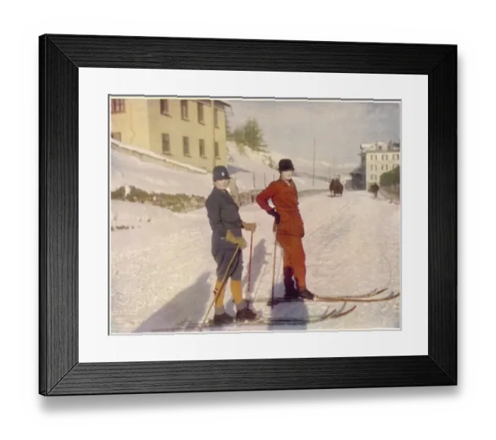 Framed Print : Female Skiers Photo 1929 Framed Print : Female Skiers Photo 1929