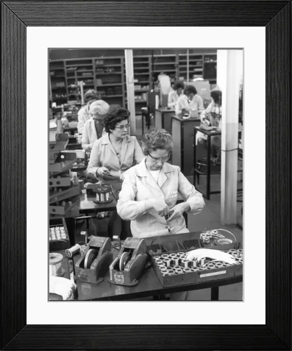 Framed Print : Women in Factory / 1971 Framed Print : Women in Factory / 1971