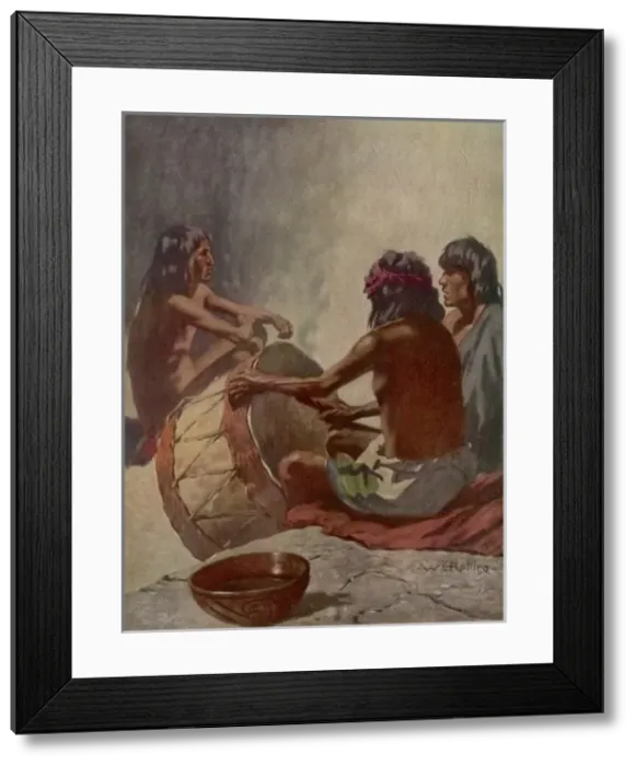 Framed Print : Hopi Men Singing Framed Print : Hopi Men Singing