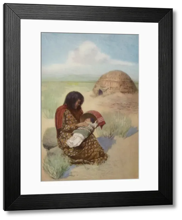 Framed Print : Pima Mother and Child Framed Print : Pima Mother and Child