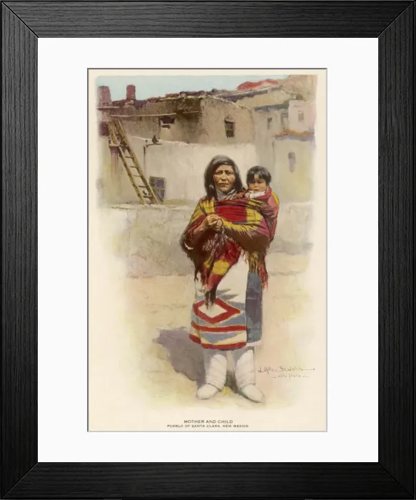 Framed Print : Pueblo Mother & Child Framed Print : Pueblo Mother & Child
