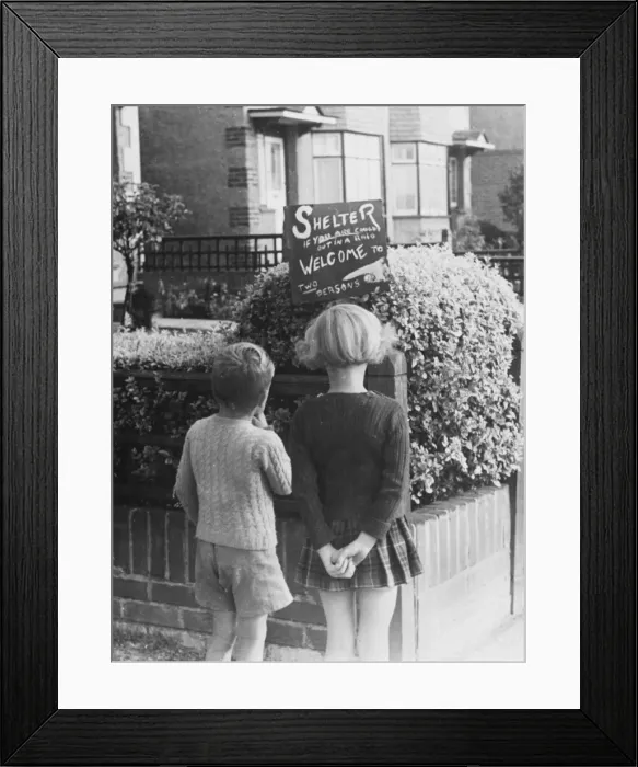 Framed Print : Air Raid Shelter Notice Framed Print : Air Raid Shelter Notice