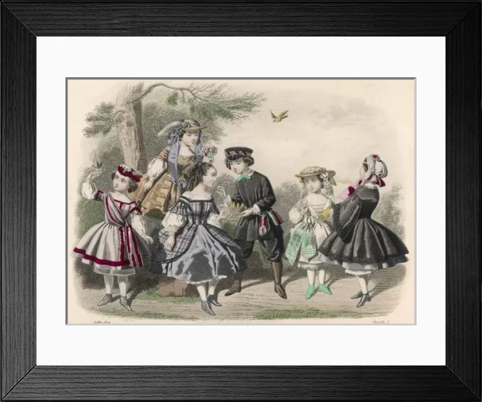 Framed Print : Costume / Children 1859 Framed Print : Costume / Children 1859