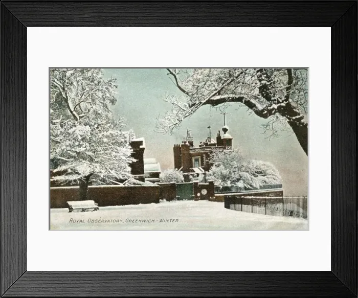 Framed Print : Greenwich / Observat. / Snow Framed Print : Greenwich / Observat. / Snow