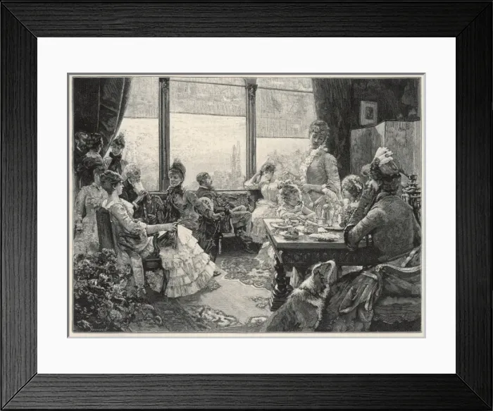 Framed Print : SOCIAL / 5 O CLOCK TEA 19C Framed Print : SOCIAL / 5 O CLOCK TEA 19C