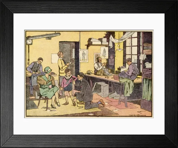 Framed Print : Boy at Tailors Shop Framed Print : Boy at Tailors Shop