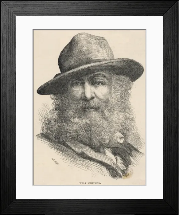 Framed Print : WHITMAN. WALT WHITMAN American poet Framed Print : WHITMAN. WALT WHITMAN American poet