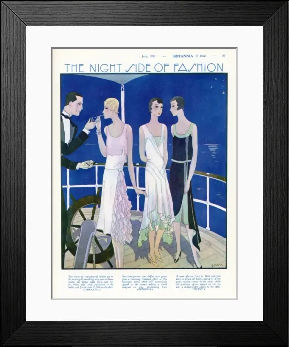 Framed Print : Evening Dresses 1929 Framed Print : Evening Dresses 1929