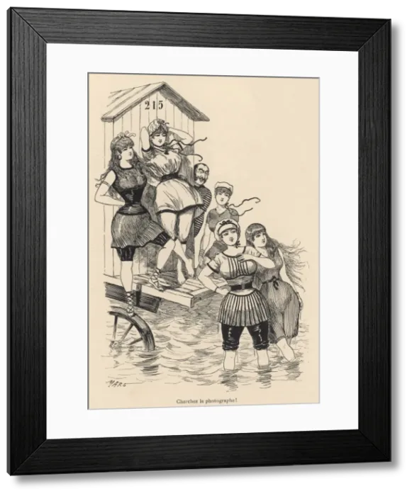 Framed Print : BATHING BEAUTIES / 1880 S Framed Print : BATHING BEAUTIES / 1880 S