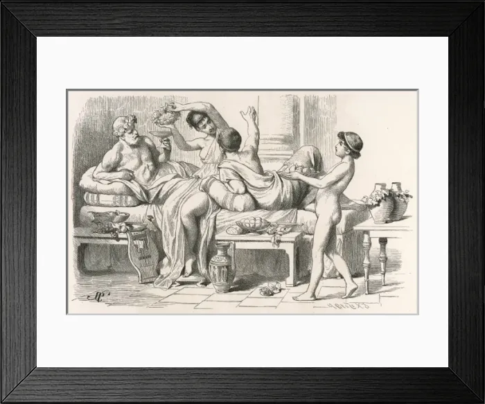 Framed Print : Greek Family Meal Framed Print : Greek Family Meal