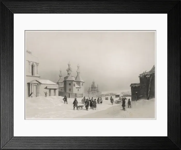 Framed Print : Russian Village Scene Framed Print : Russian Village Scene