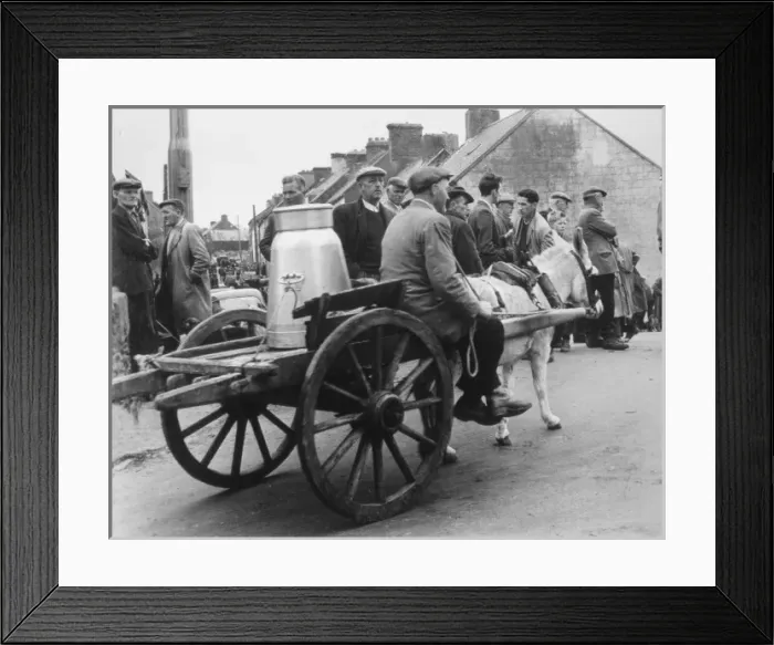 Framed Print : Irish Milk Cart, 1950S