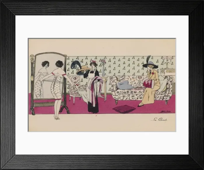 Framed Print : Lacing up Corset / Sager Framed Print : Lacing up Corset / Sager