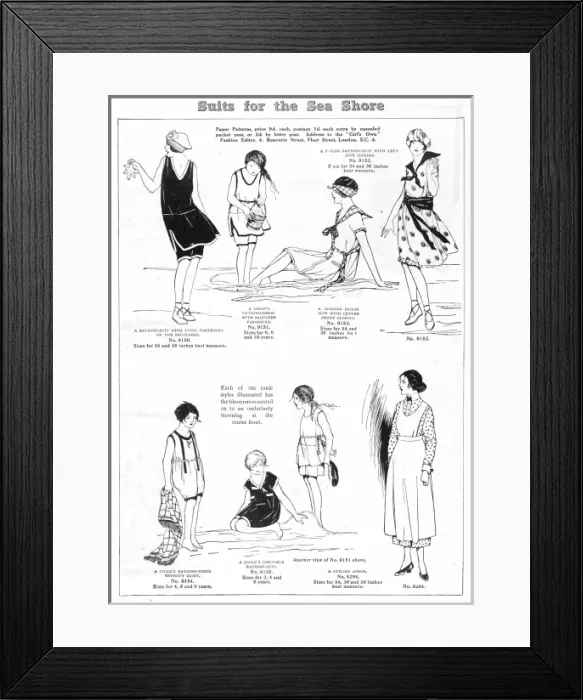 Framed Print : GIRLS SWIM-SUITS 1920 Framed Print : GIRLS SWIM-SUITS 1920