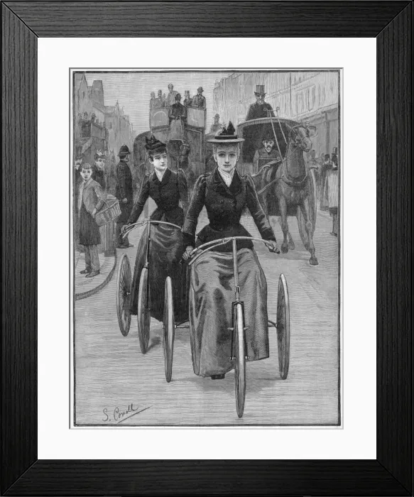 Framed Print : Ladies Cycling / 1892 Framed Print : Ladies Cycling / 1892