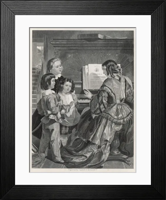 Framed Print : Family Sing at Piano Framed Print : Family Sing at Piano