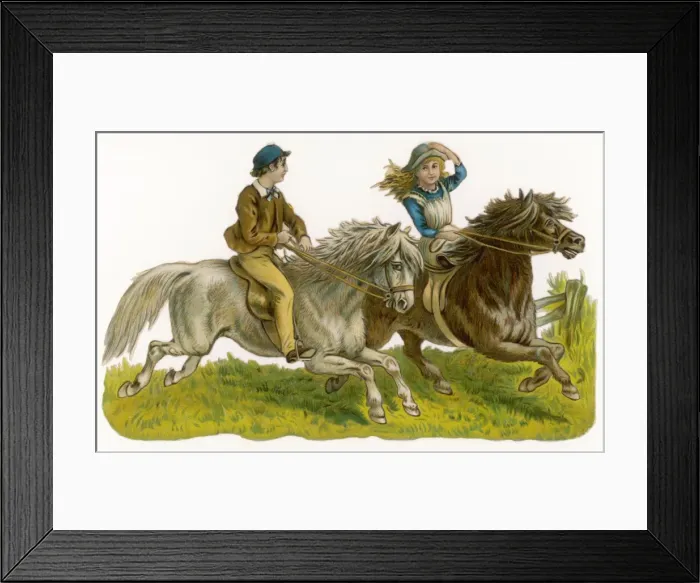 Framed Print : Riding Children Scrap Framed Print : Riding Children Scrap