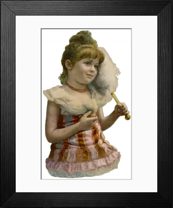 Framed Print : Girl & Fan - Scrap Framed Print : Girl & Fan - Scrap