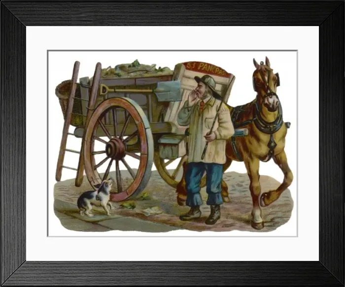 Framed Print : DUSTMAN. Council dustman, St Pancras, London Framed Print : DUSTMAN. Council dustman, St Pancras, London