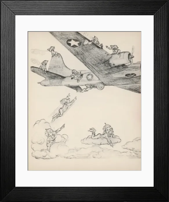 Framed Print : Gremlins and Aircraft Framed Print : Gremlins and Aircraft