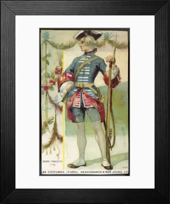 Framed Print : Costume / French Guard1774 Framed Print : Costume / French Guard1774