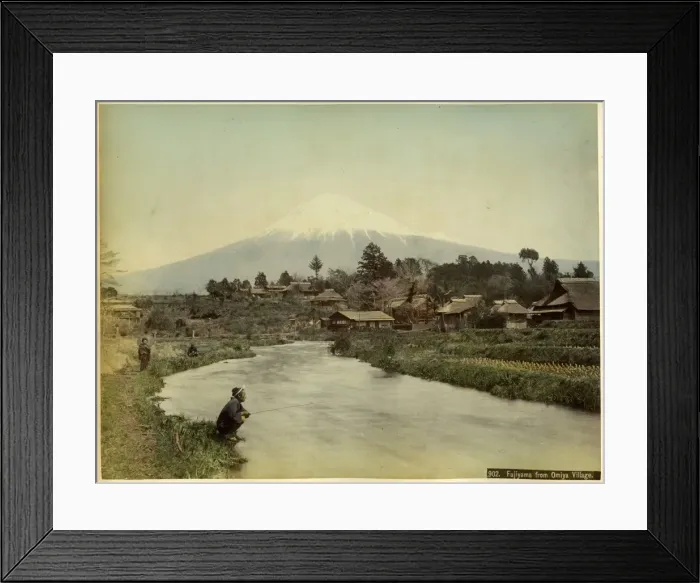 Framed Print : Fujiyama from Omiya village - Kusakabe Kimbei Framed Print : Fujiyama from Omiya village - Kusakabe Kimbei