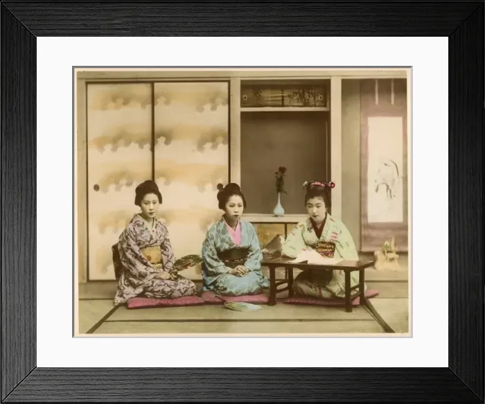 Framed Print : Three women in kimonos Framed Print : Three women in kimonos