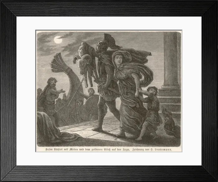 Framed Print : Jason, Medea, Fleece Framed Print : Jason, Medea, Fleece