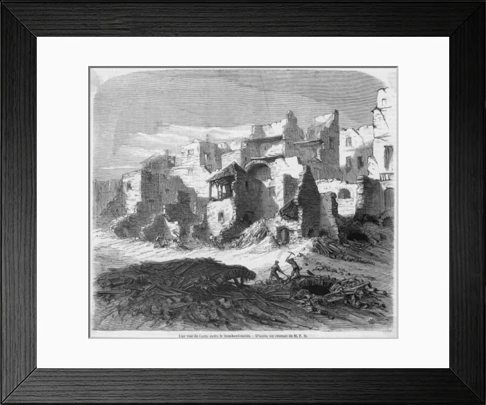 Framed Print : Gaeta Bombarded Framed Print : Gaeta Bombarded