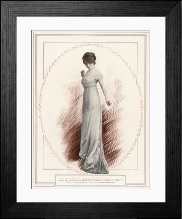 Framed Print : Pearl Trimmed Dress 1910 Framed Print : Pearl Trimmed Dress 1910
