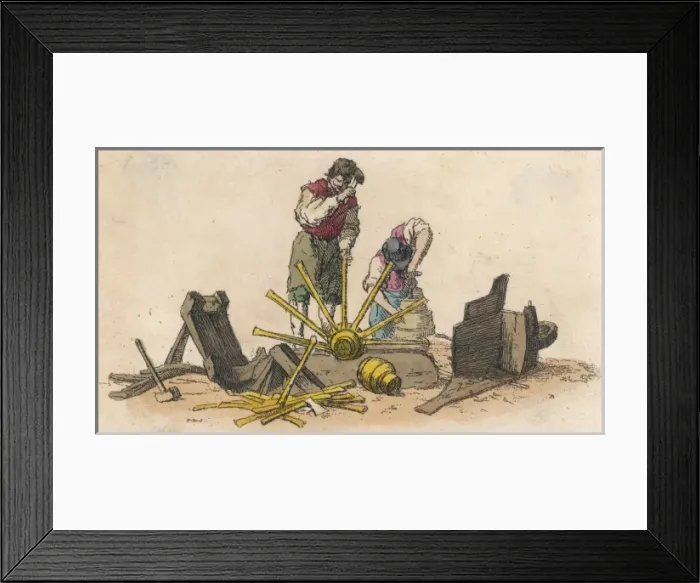 Framed Print : Wheelwright Worker Framed Print : Wheelwright Worker