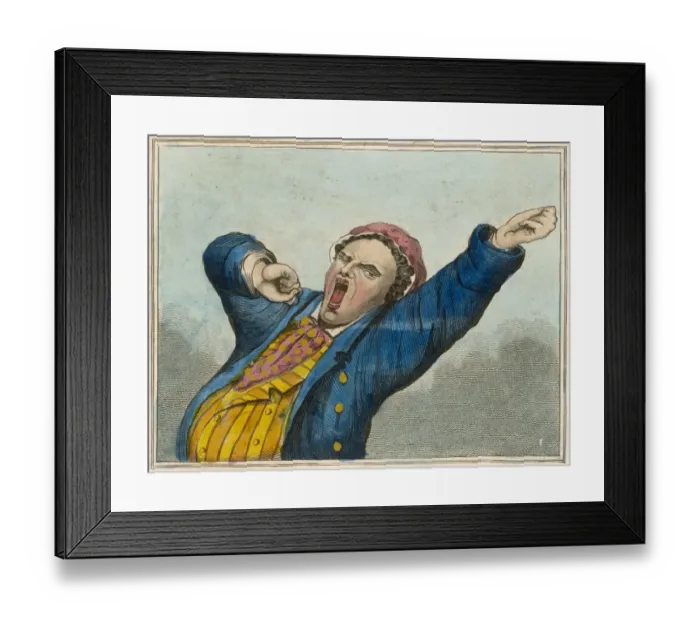 Framed Print : Man Yawning / 1830 Framed Print : Man Yawning / 1830