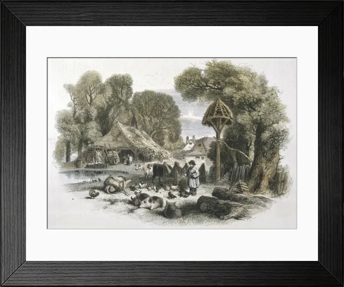Framed Print : FARMYARD, 1860 Framed Print : FARMYARD, 1860