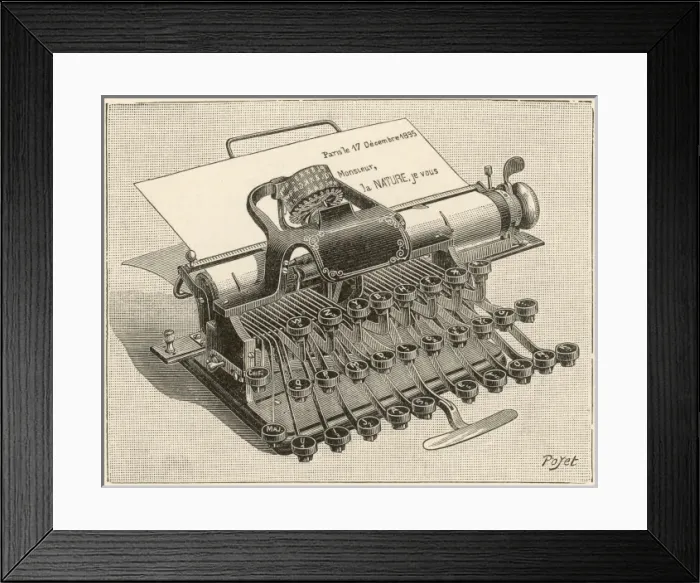 Framed Print : Dactyle Typewriter / 1896 Framed Print : Dactyle Typewriter / 1896